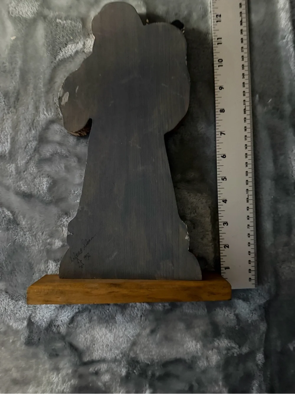Wooden Gray & Cream Santa Figurine Holiday Décor